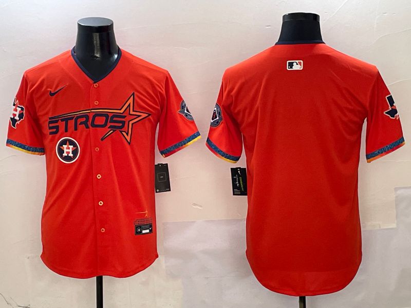 Men Houston Astros Blank Orange Five generation Joint Name 2025 Nike MLB Jersey style 3